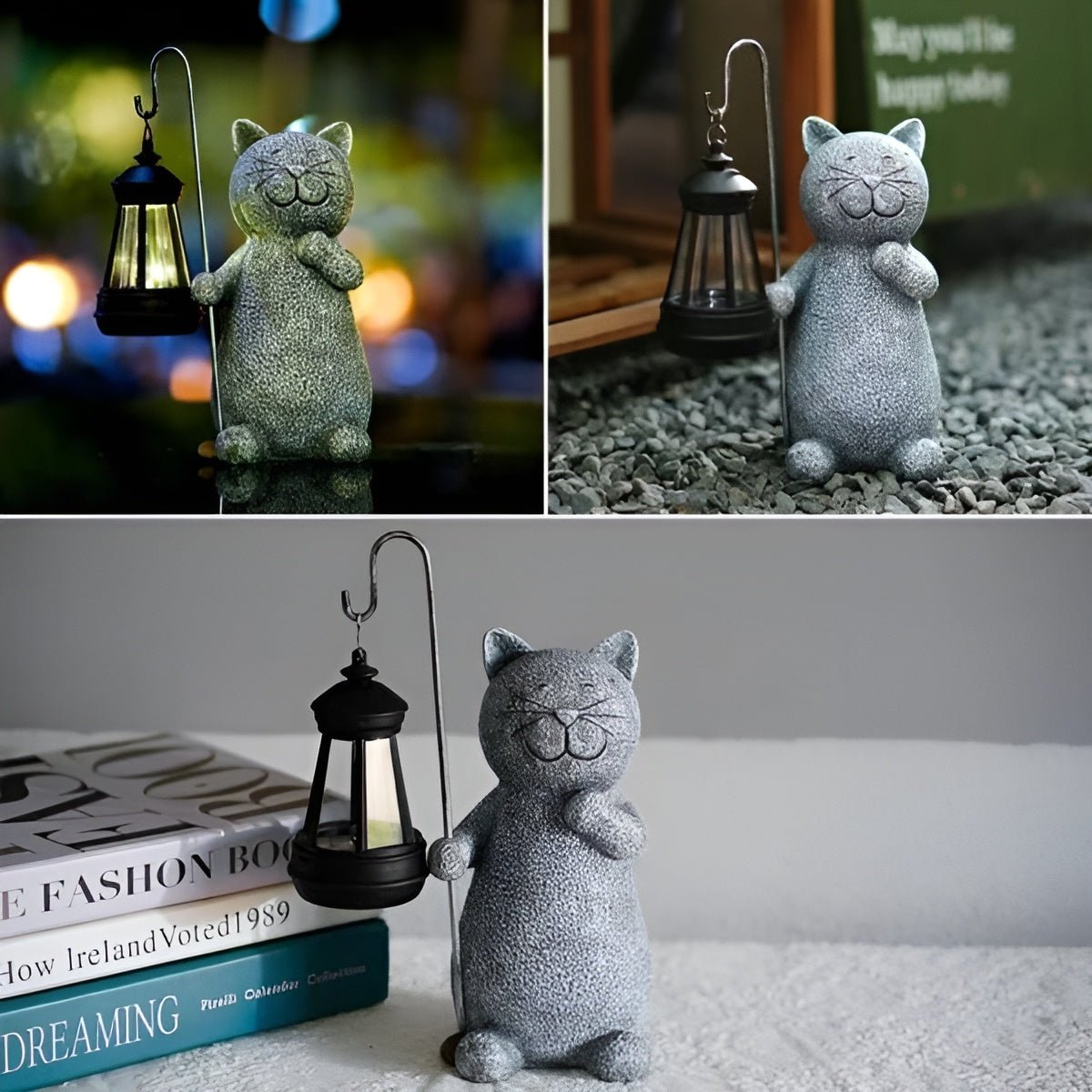 Solar Cat Statue - Lumina Garden Decor with Soft Glow