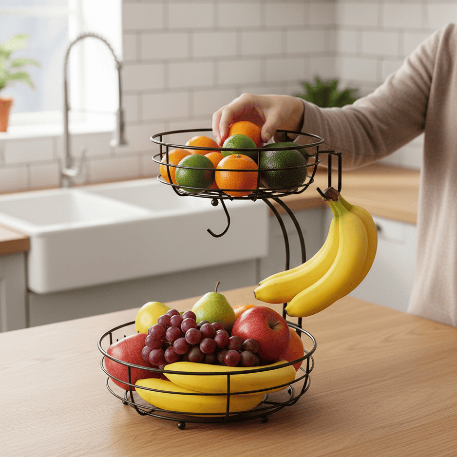 Fruit Stand with Banana Holder - NordicNest Design