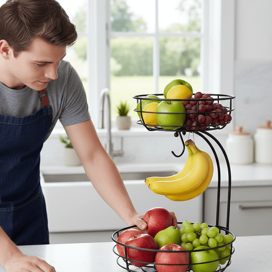 Fruit Stand with Banana Holder - NordicNest Design