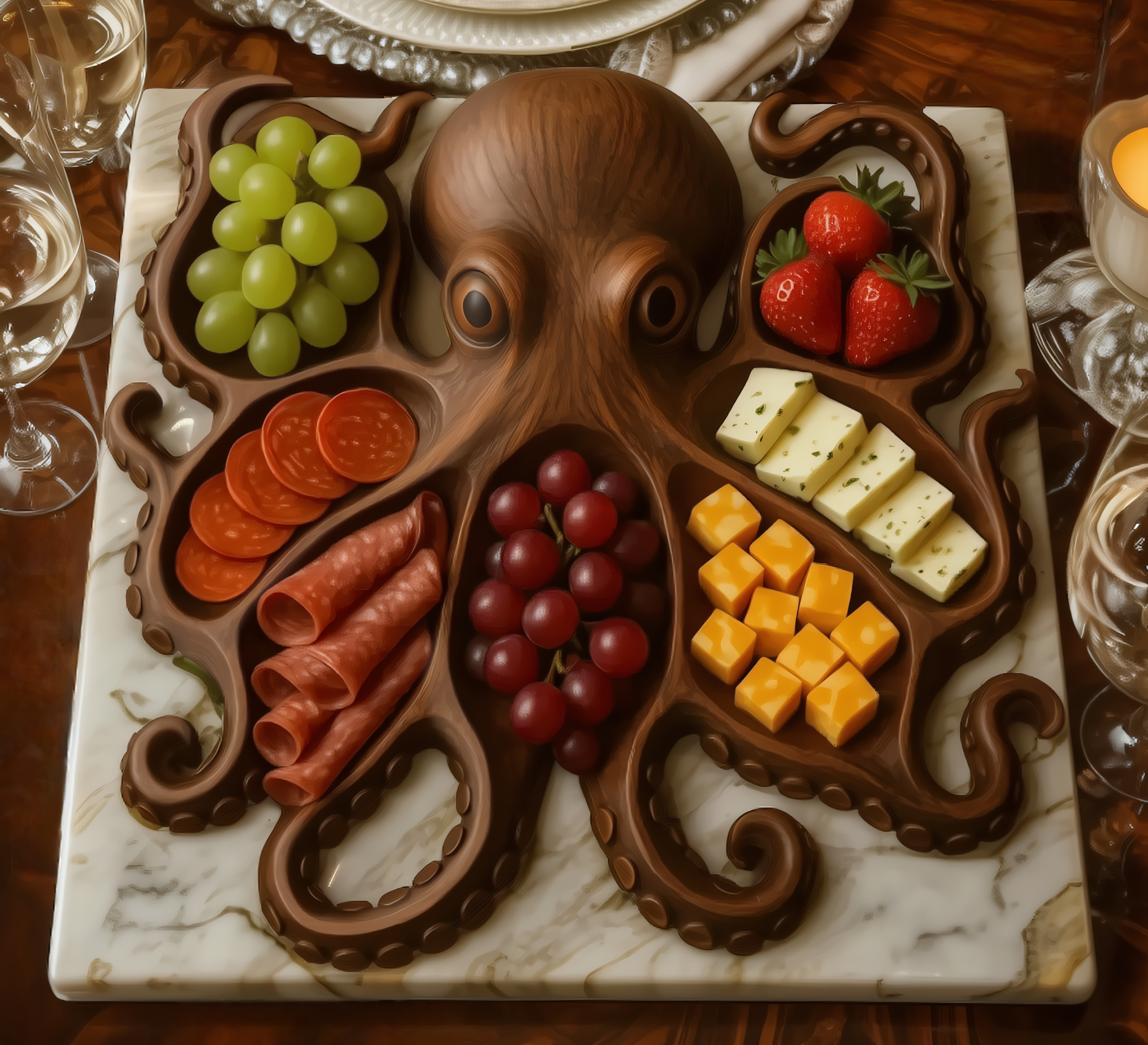 Rustic Octopus Charcuterie Board - OceanCraft