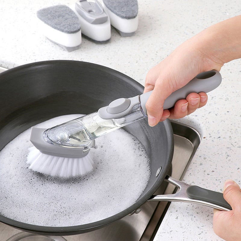 Dish Brush with Soap Dispenser - CleanWave Essentials