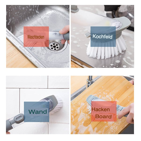 Dish Brush with Soap Dispenser - CleanWave Essentials