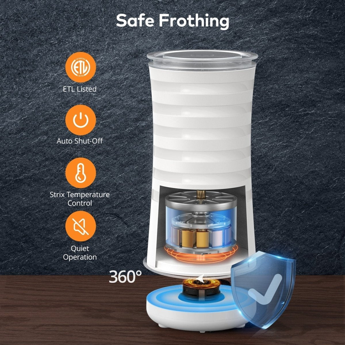 Frothing Milk Steamer - LuxeBrew 4-in-1 Barista Tool
