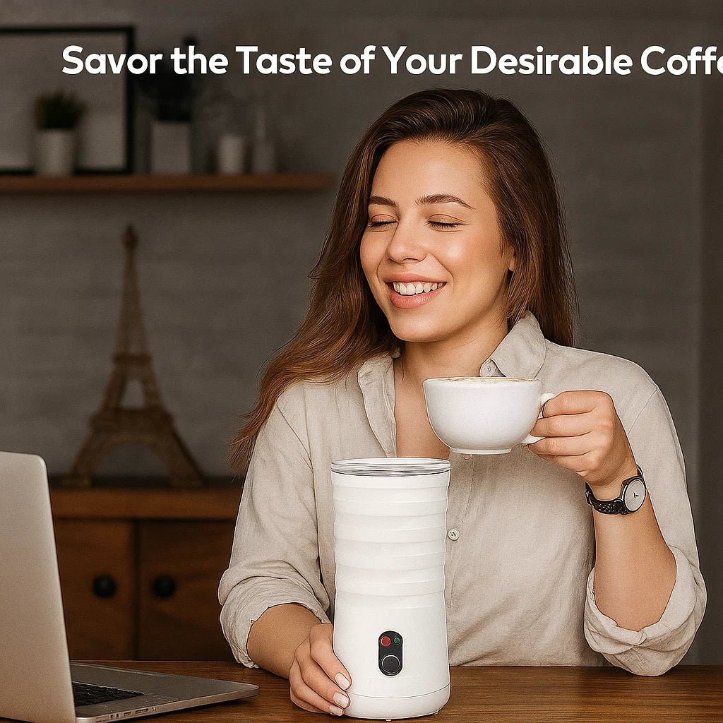 Frothing Milk Steamer - LuxeBrew 4-in-1 Barista Tool