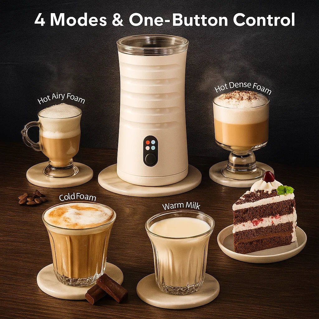 Frothing Milk Steamer - LuxeBrew 4-in-1 Barista Tool