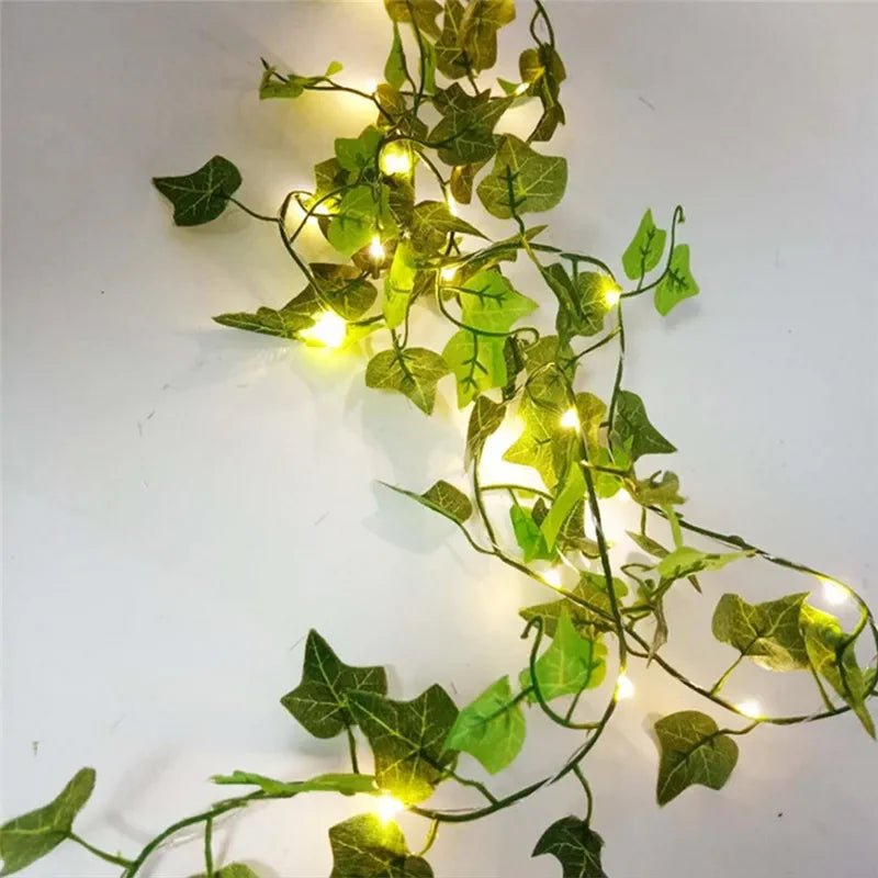 Green Leaf LED String Lights - LuminaGlow