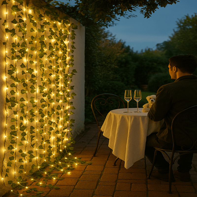 Green Leaf LED String Lights - LuminaGlow