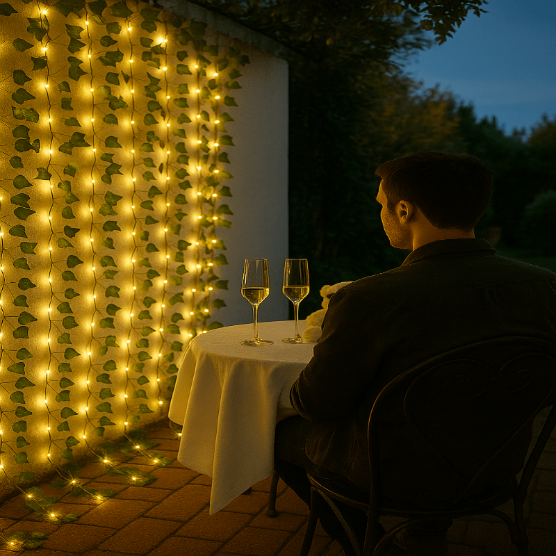 Green Leaf LED String Lights - LuminaGlow
