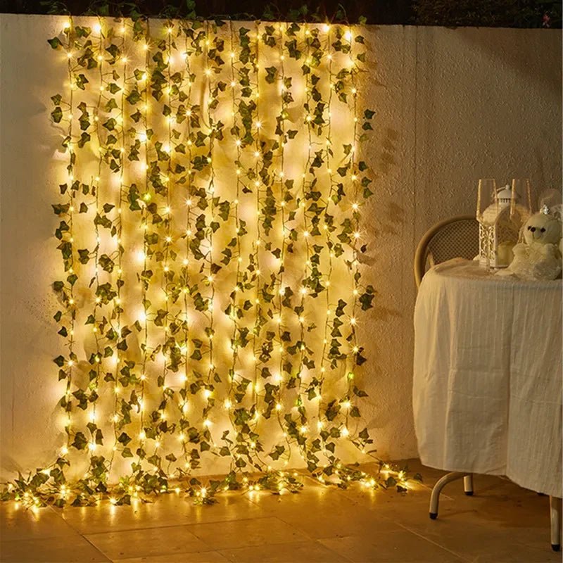 Green Leaf LED String Lights - LuminaGlow