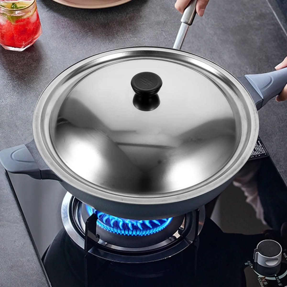 CookShield Lid - Versatile Stainless Steel Kitchen Essential