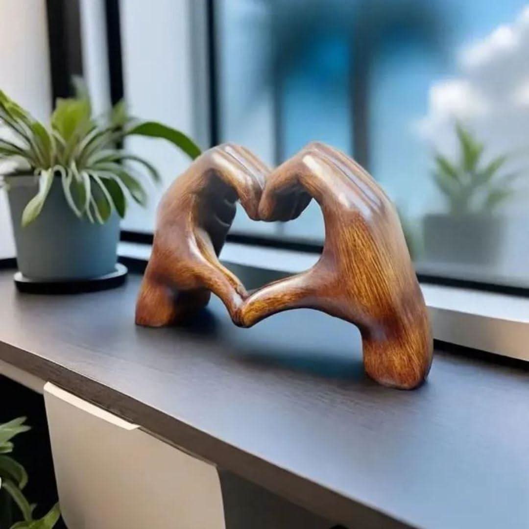 Wooden LoveSculpt - Artisan Decorative Figure for Home Decor