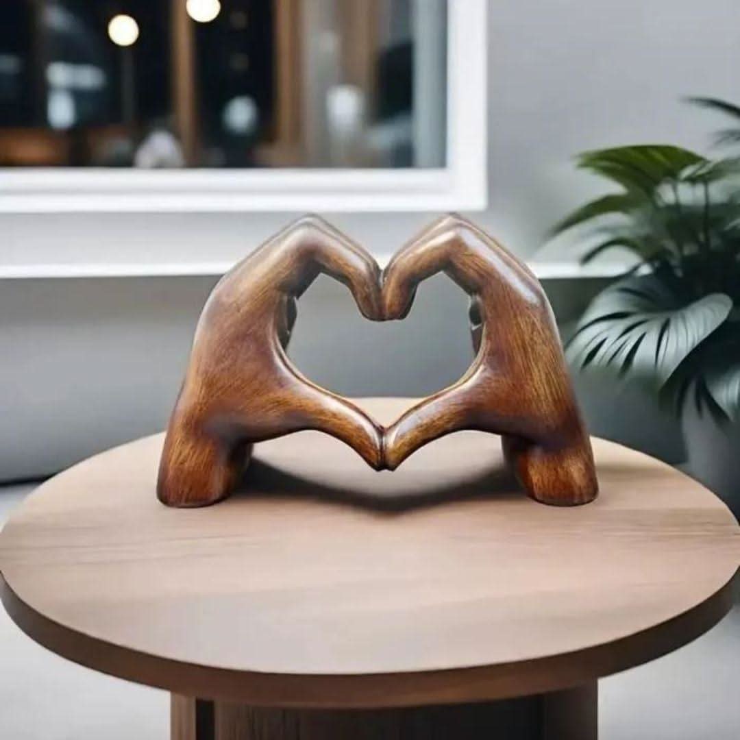 Wooden LoveSculpt - Artisan Decorative Figure for Home Decor