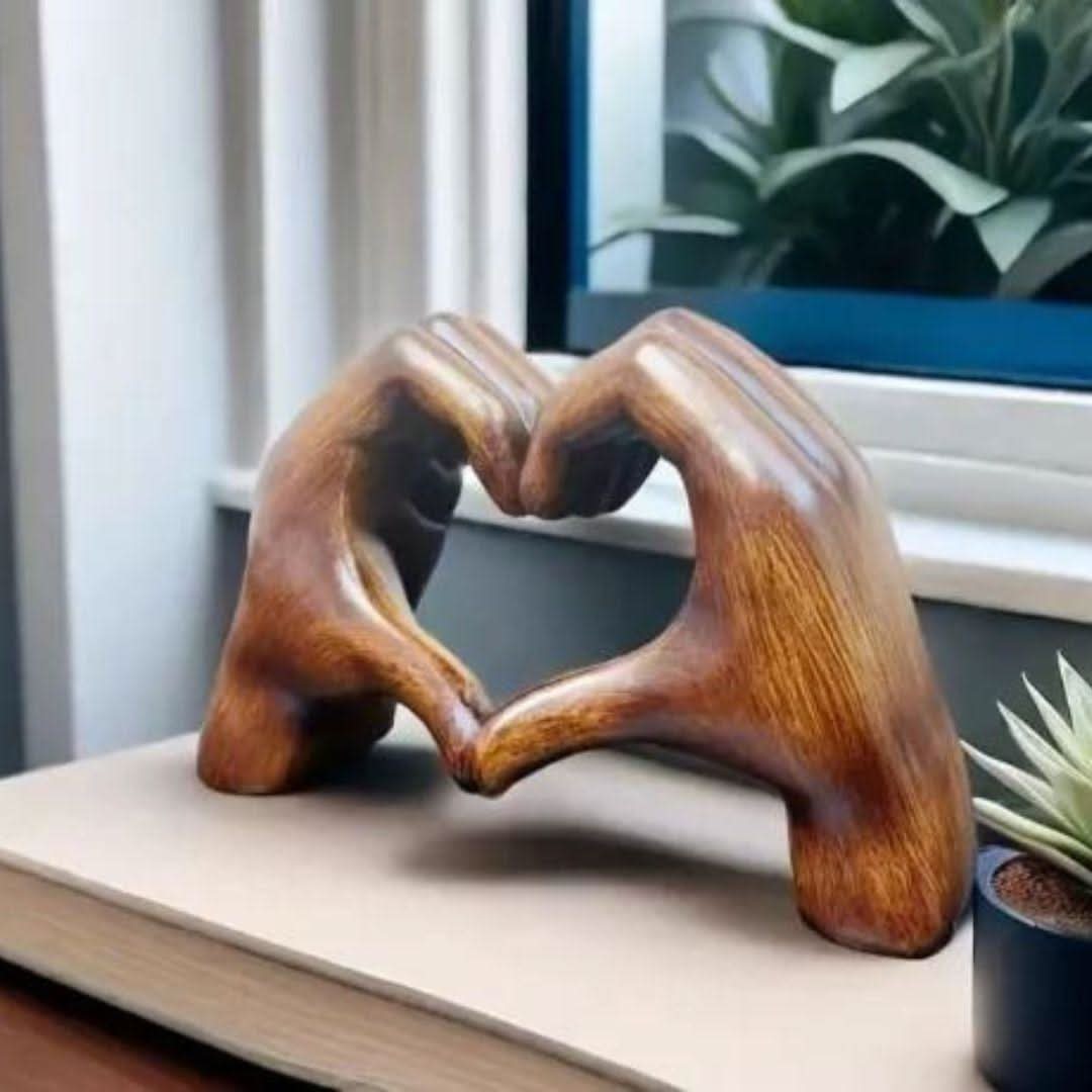 Wooden LoveSculpt - Artisan Decorative Figure for Home Decor