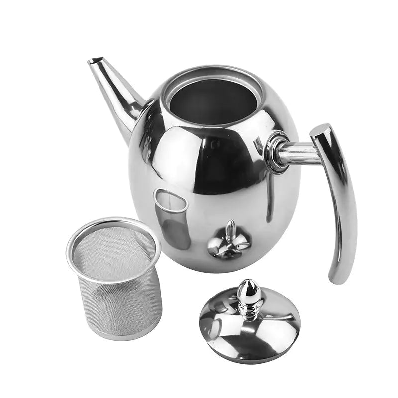 Premium Stainless Steel Teapot with Strainer - BrewMaster