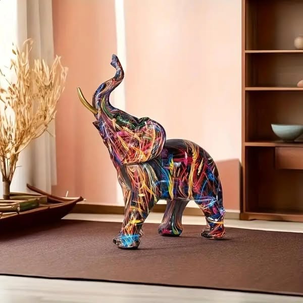 Artistic Elephant Sculpture - UrbanCraft™ Graffiti Design