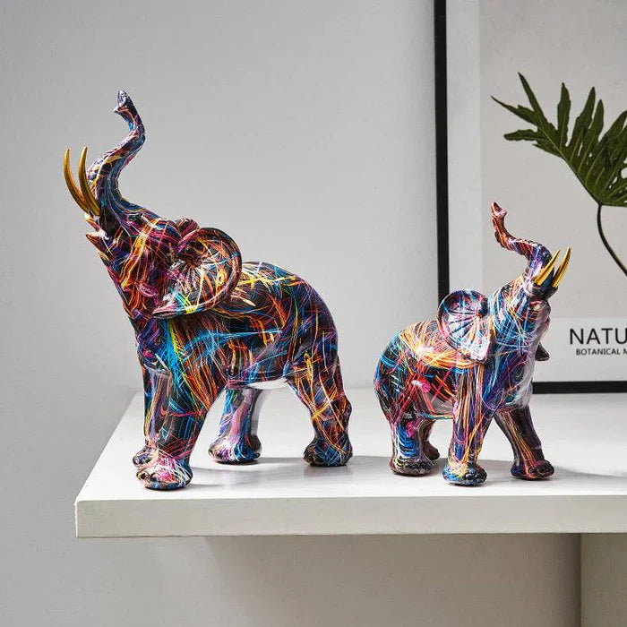 Artistic Elephant Sculpture - UrbanCraft™ Graffiti Design