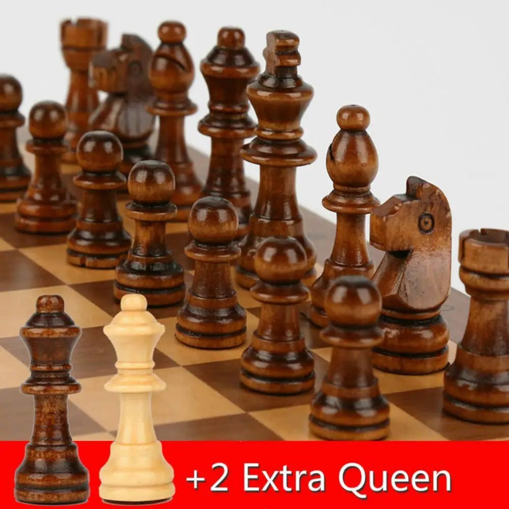 Premium Wooden Chess Set - Luxor Games Folding Board 39 cm