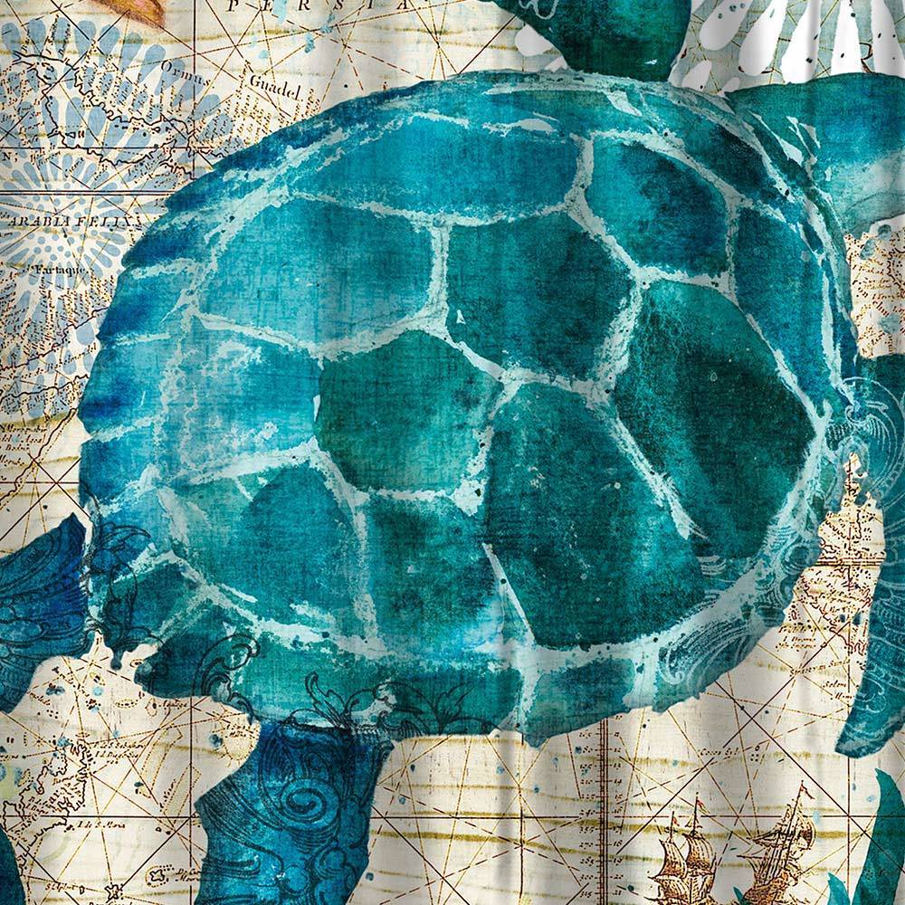 Sea Turtle Waterproof Shower Curtain - AquaVista Designs