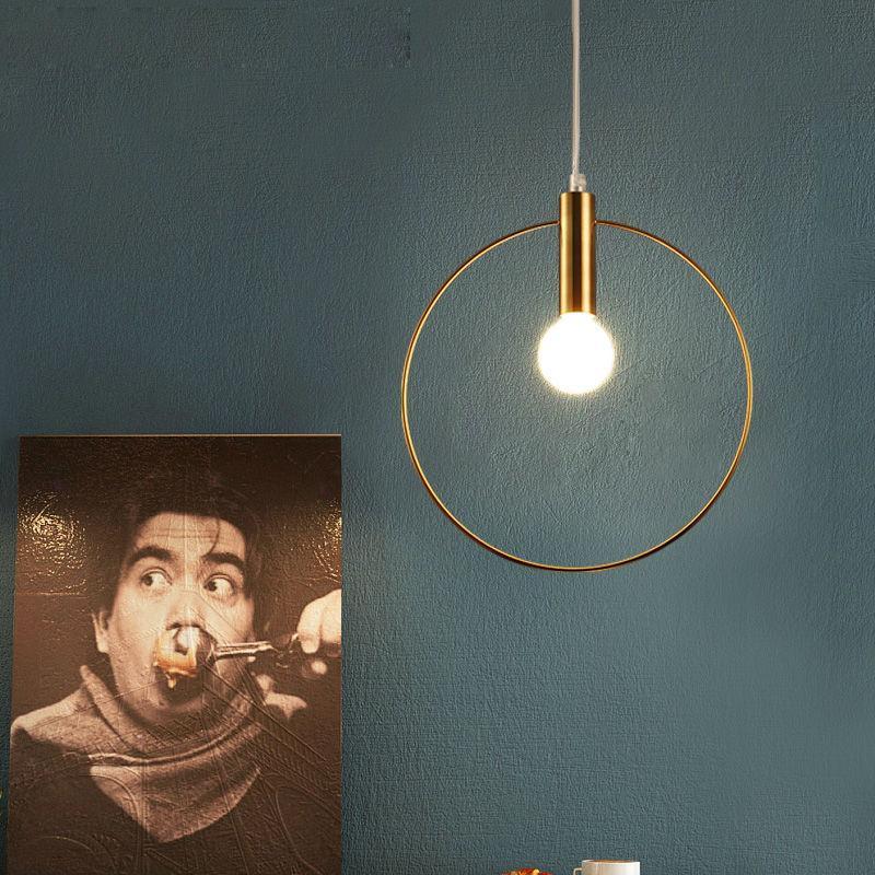 Gold Metal Ring Pendant Light - LuxeAura