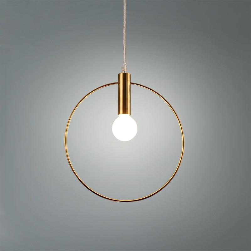 Gold Metal Ring Pendant Light - LuxeAura