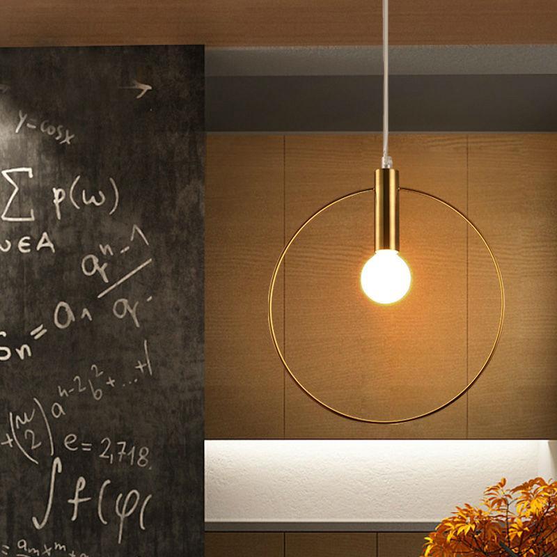 Gold Metal Ring Pendant Light - LuxeAura