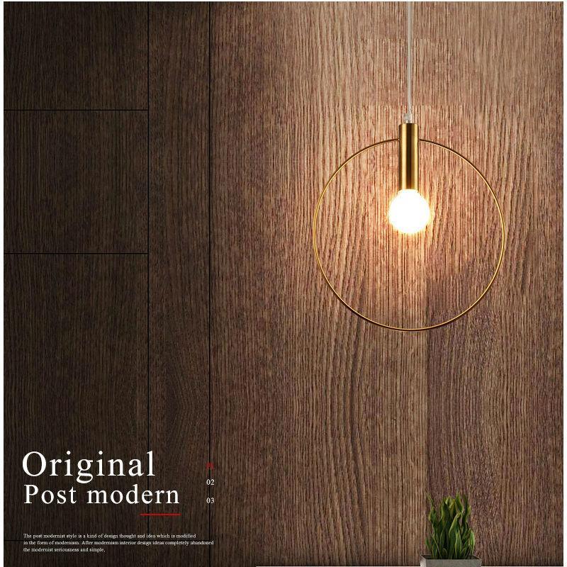 Gold Metal Ring Pendant Light - LuxeAura