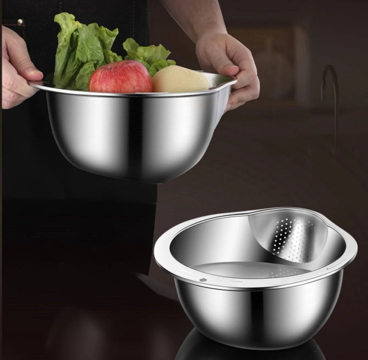 Stainless Steel Strainer - PureBowl Premium Kitchen Tool