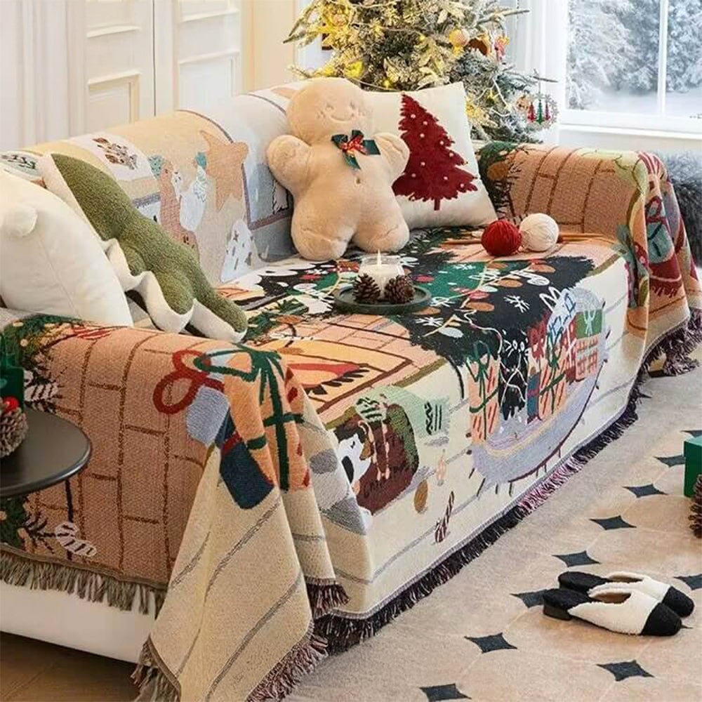 Cozy Knit Christmas Sofa Cover - LuxeHome Decor