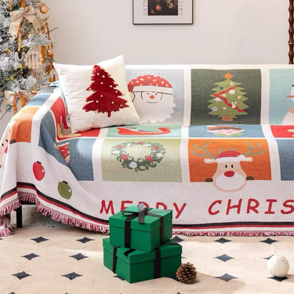 Cozy Knit Christmas Sofa Cover - LuxeHome Decor