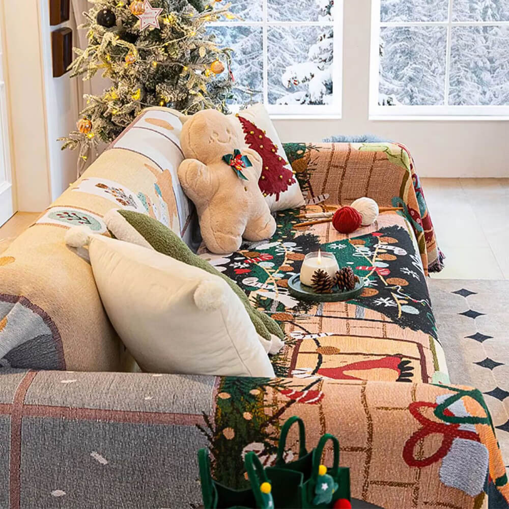 Cozy Knit Christmas Sofa Cover - LuxeHome Decor