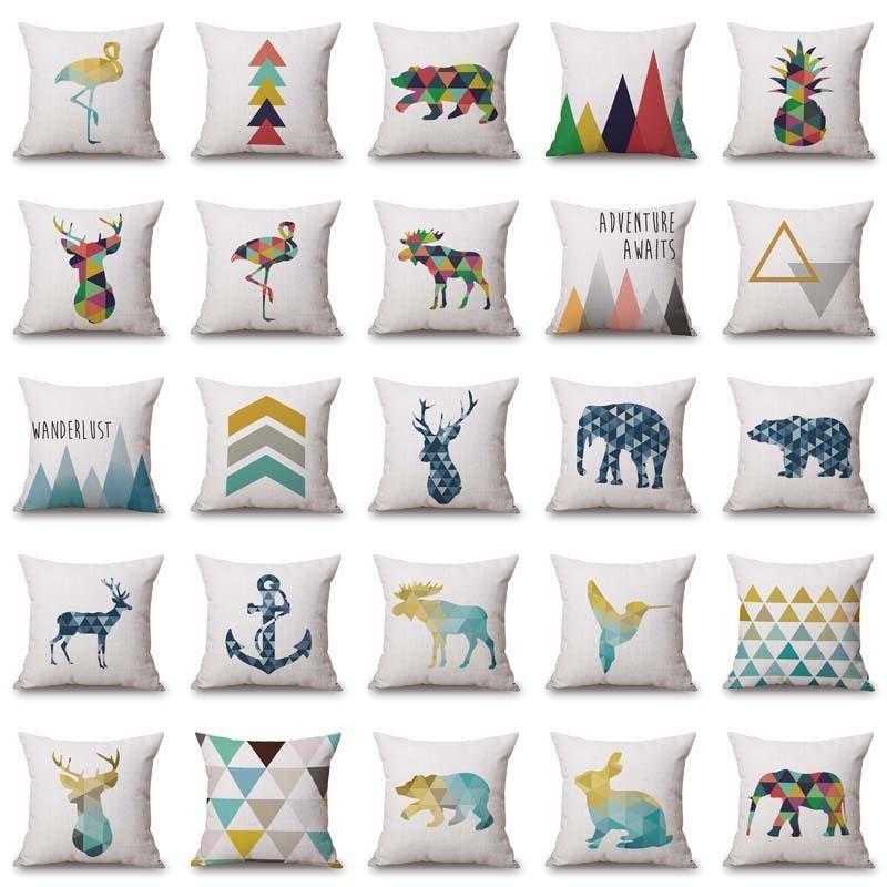 Geometric Animal Cushion Cover - LuxeNest Designs
