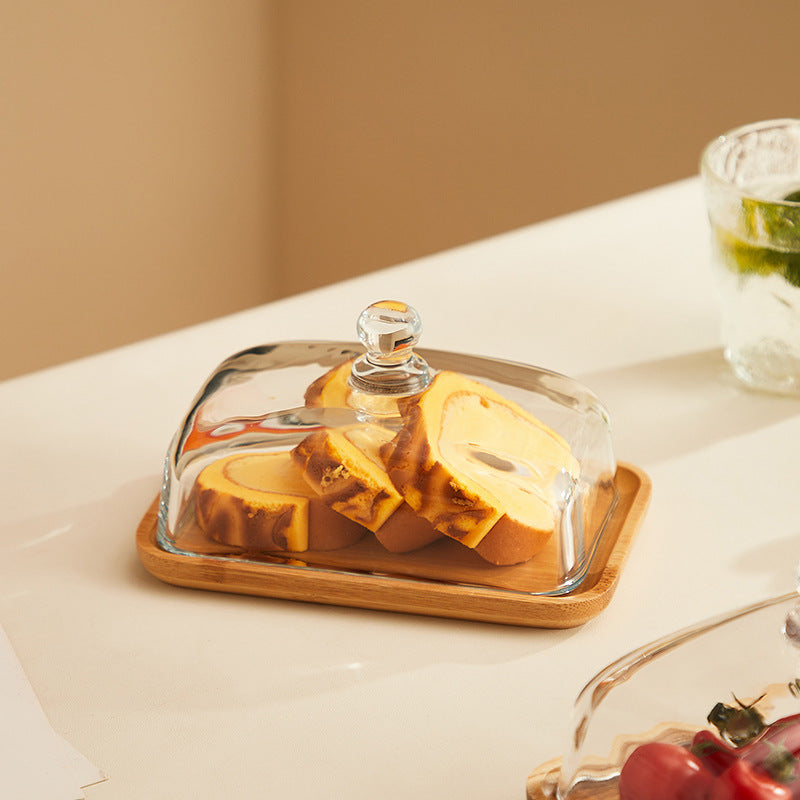 Wood and Glass Butter Dish - ArtisanCrafted