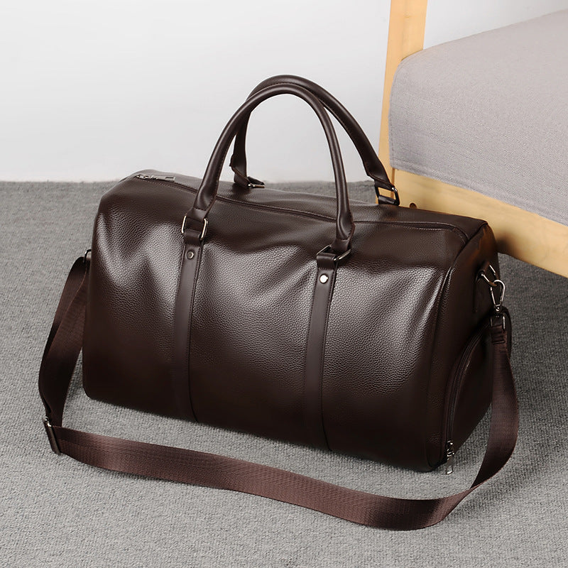Premium PU Leather Duffle Bag - LuxeVoyage