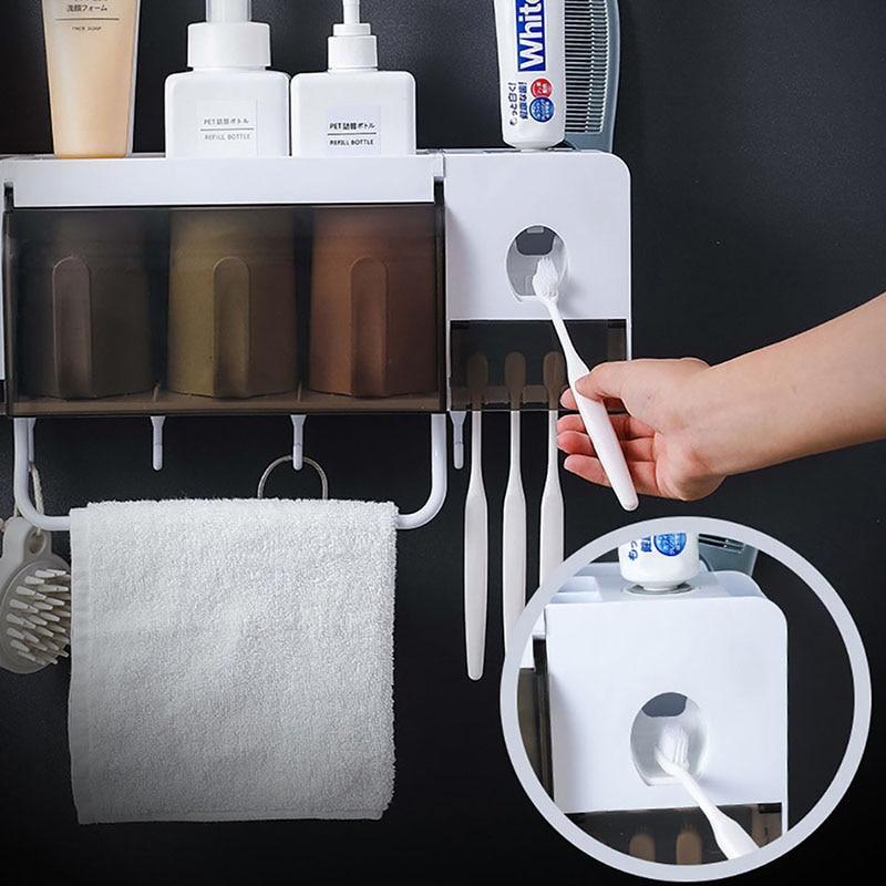 Toothbrush Holder Set with Toothpaste Dispenser - LuxeBath