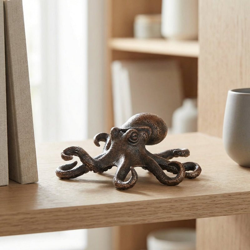 Copper Octopus Sculpture - Nautiluxe Handmade Marine Decor