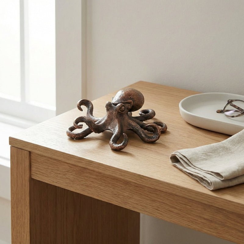 Copper Octopus Sculpture - Nautiluxe Handmade Marine Decor