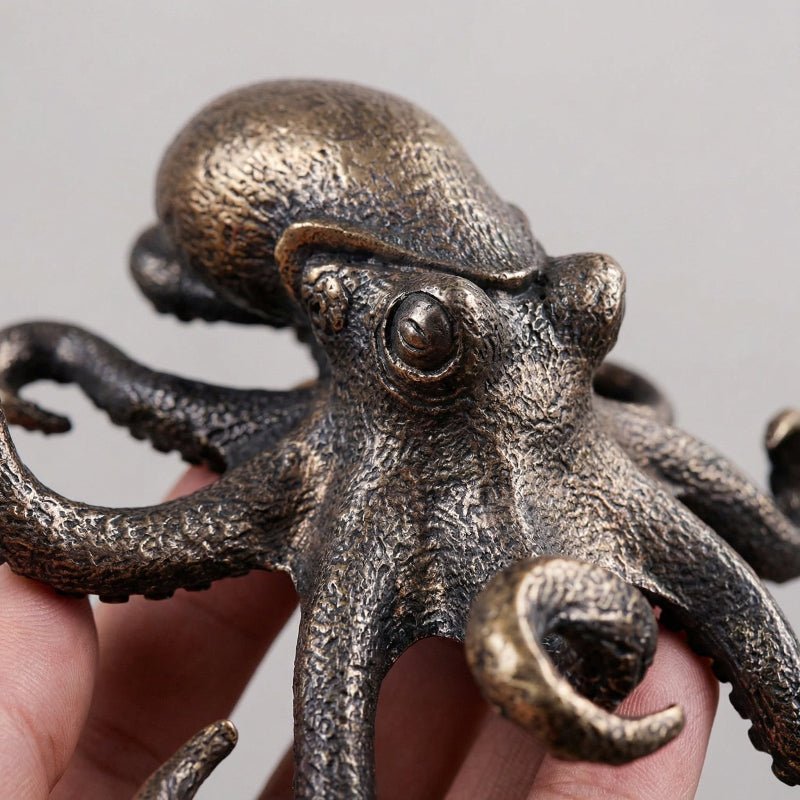 Copper Octopus Sculpture - Nautiluxe Handmade Marine Decor