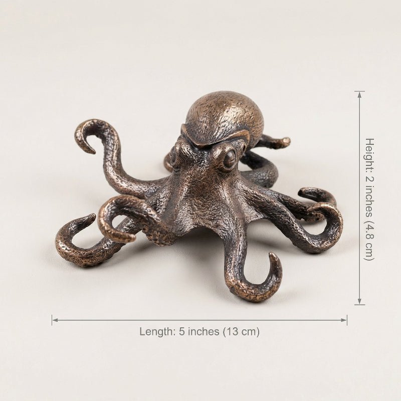 Copper Octopus Sculpture - Nautiluxe Handmade Marine Decor