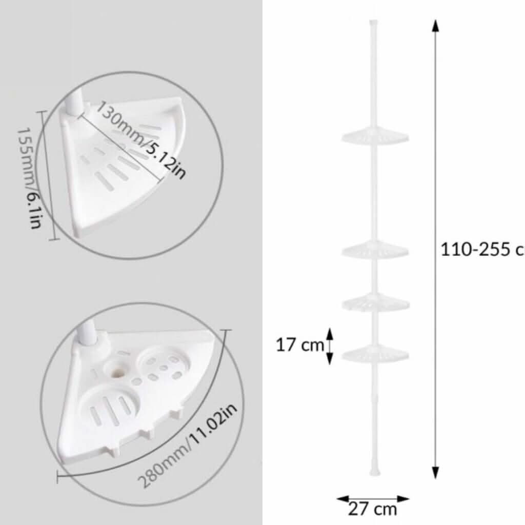 AquaShelf Adjustable Shower Tower - LuxeBath