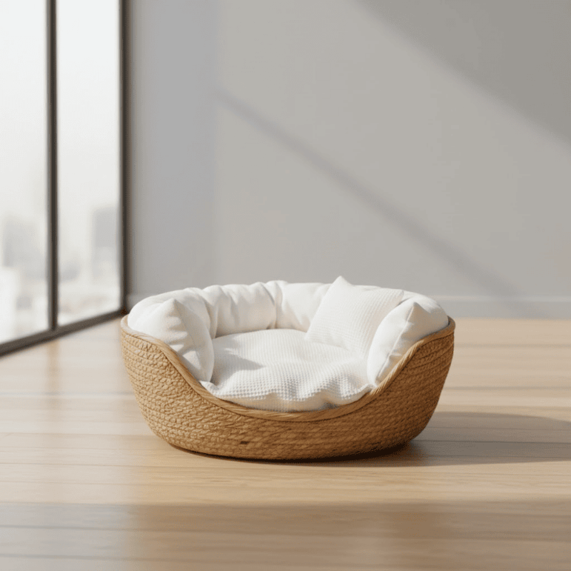 Bamboo Cat Bed - Purrfect Haven for Small & Medium Cats