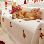 Cozy Plush Sofa Blanket - SnuggleNest Christmas Tree Design