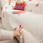 Cozy Plush Sofa Blanket - SnuggleNest Christmas Tree Design