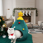 Cozy Cat Bed - WhiskerNest Christmas Tree Design