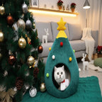 Cozy Cat Bed - WhiskerNest Christmas Tree Design