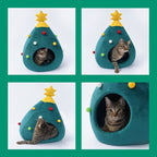 Cozy Cat Bed - WhiskerNest Christmas Tree Design
