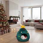 Cozy Cat Bed - WhiskerNest Christmas Tree Design