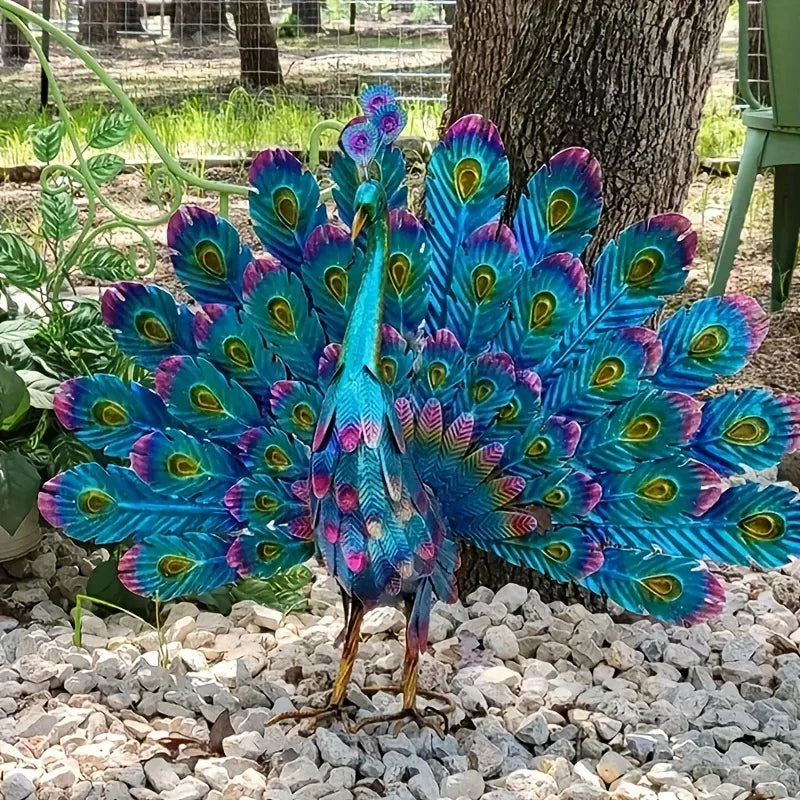 Peacock Sculpture - LuxeArtistry™ Majestic Home Decor
