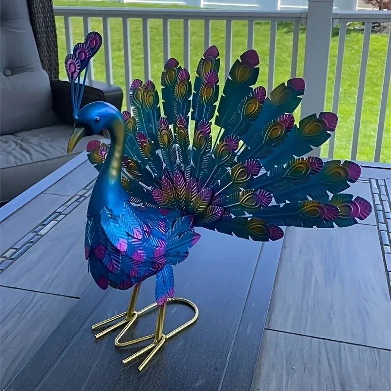 Peacock Sculpture - LuxeArtistry™ Majestic Home Decor