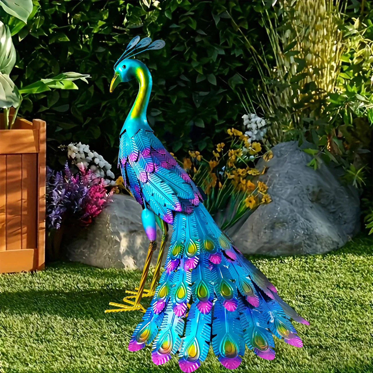 Peacock Sculpture - LuxeArtistry™ Majestic Home Decor