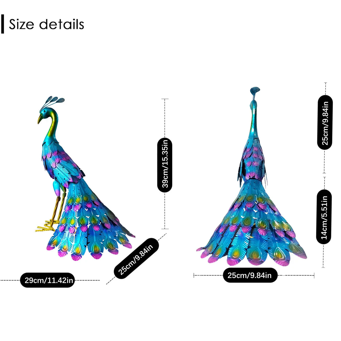 Peacock Sculpture - LuxeArtistry™ Majestic Home Decor